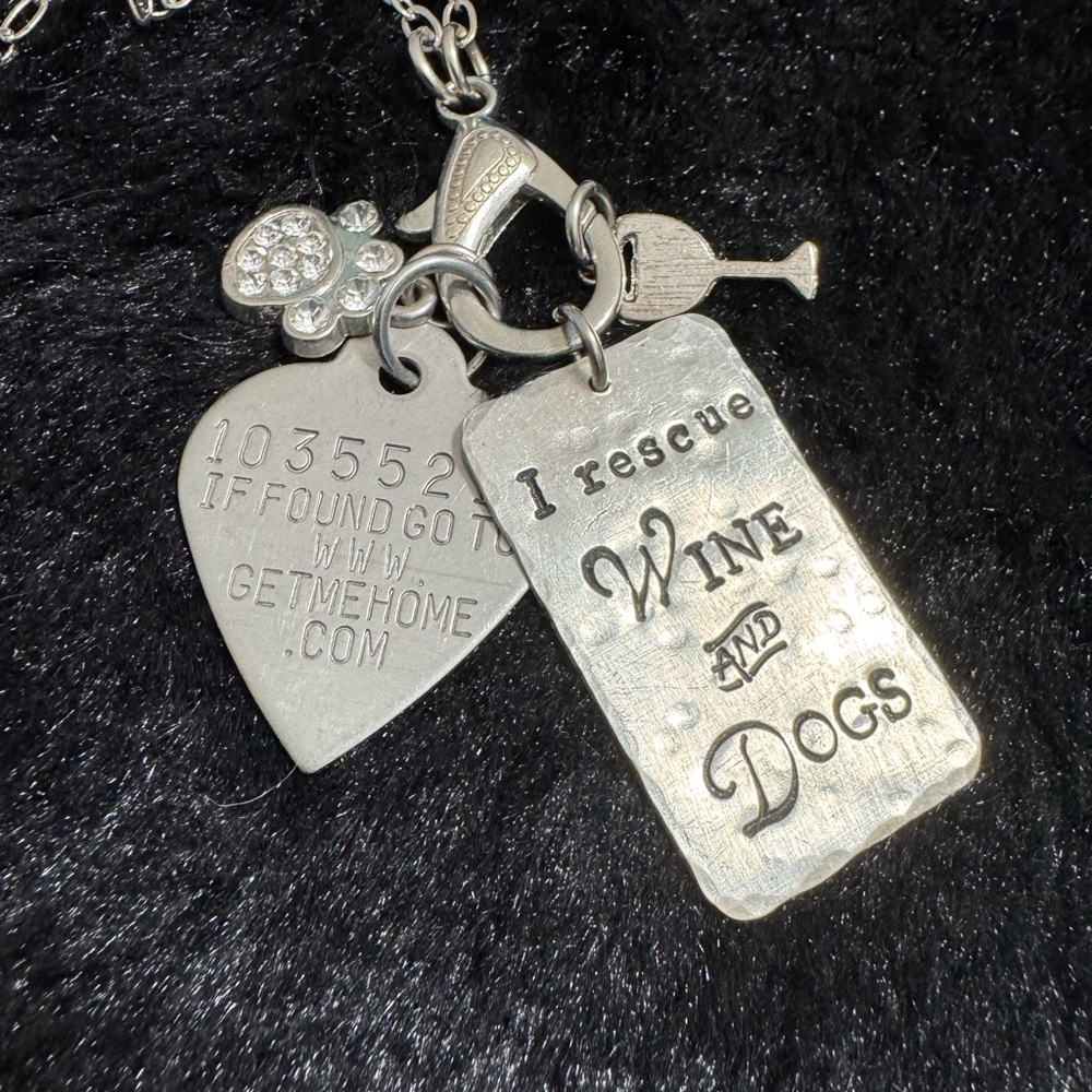 Silver Dog Rescue Pendant Necklace